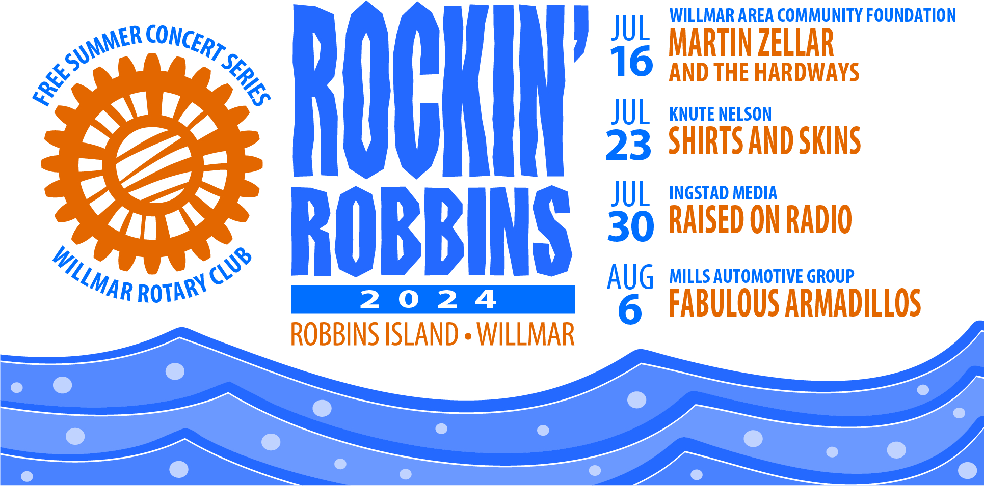 2024 Rockin' Robbins band lineup coming Wednesday, April 24, 2024